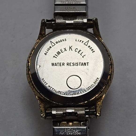 Womens Vintage Timex Q Watch 23mm Gold Silver Two Tone Stretch Band New Battery - Picture 10 of 13